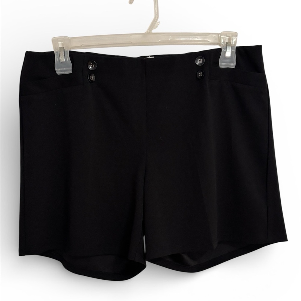 Retrology Black High-Waisted Sailor Shorts - Size XL (16-18)